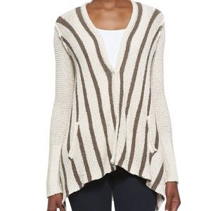 NWOT rare Free people cream and brown stripe asymmetrical sweater